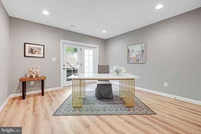 41972 Paddock Gate Pl, Ashburn, VA 20148 - home office featuring light wood-type flooring, baseboards, and recessed lighting