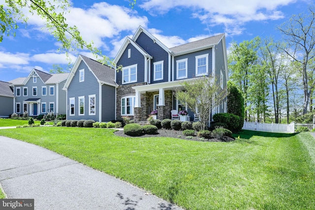 41972 Paddock Gate Pl, Ashburn, VA 20148 - view of front of home with a porch and stone siding