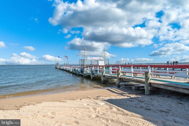 79 Darl Cir, Colonial Beach, VA 22443 - view of dock with a view of the beach and a water view