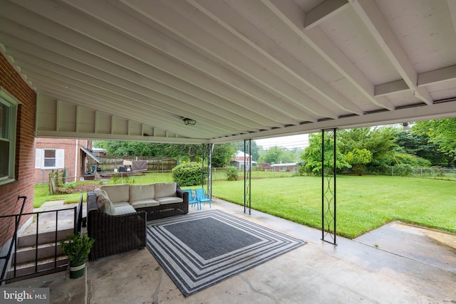 6842 Queens Ferry Rd, Baltimore, MD 21239 - view of patio featuring an outdoor living space
