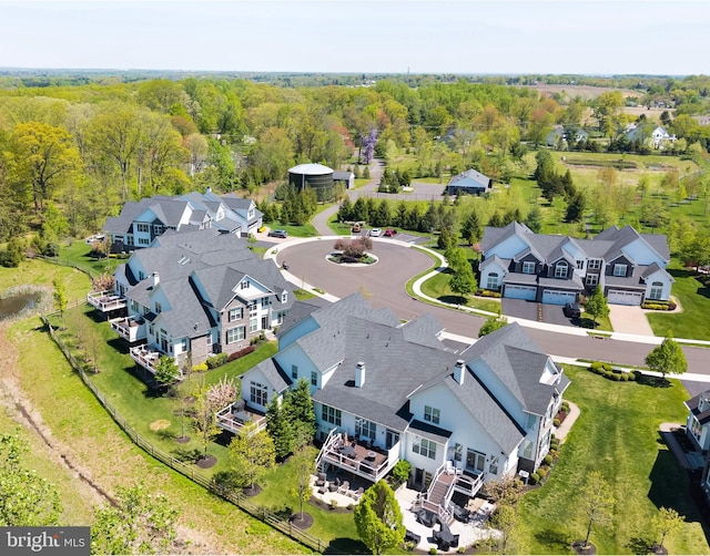 drone / aerial view with a residential view
