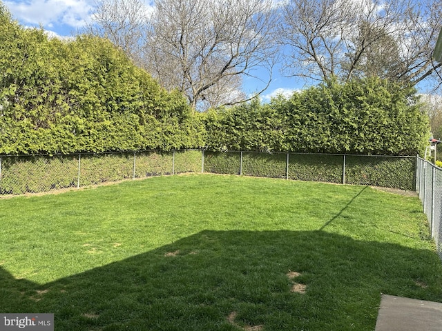 view of yard with fence