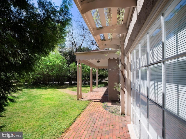 view of yard with a patio