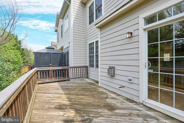 deck featuring a gazebo
