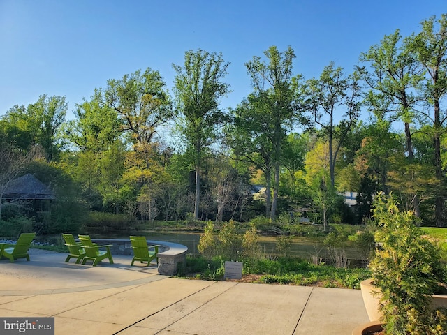 view of community with a patio area
