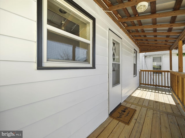 wooden deck with covered porch