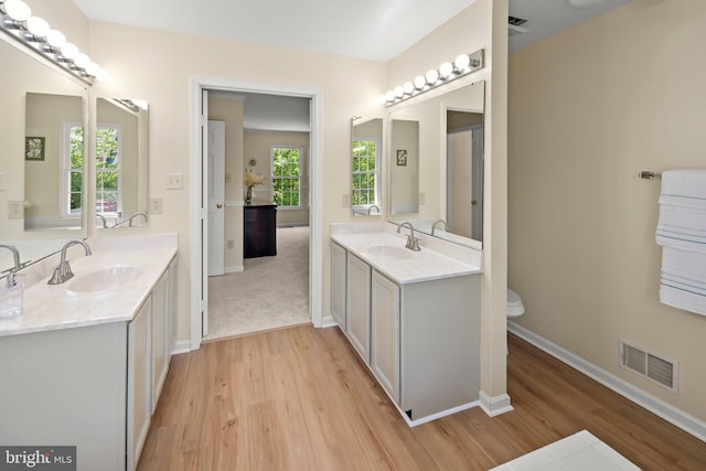 13423 Fairland Park Dr, Silver Spring, MD 20904 - full bath featuring visible vents, a sink, and wood finished floors