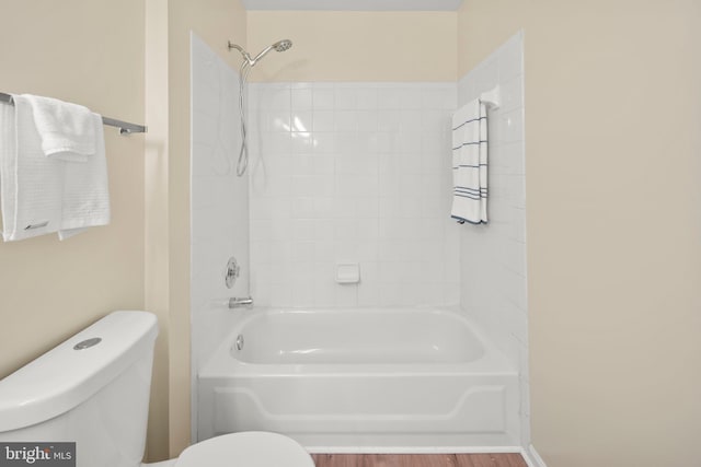 13423 Fairland Park Dr, Silver Spring, MD 20904 - bathroom featuring shower / tub combination, wood finished floors, and toilet