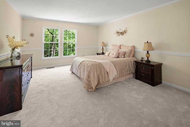 13423 Fairland Park Dr, Silver Spring, MD 20904 - bedroom with crown molding, baseboards, carpet floors, and visible vents