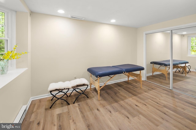 13423 Fairland Park Dr, Silver Spring, MD 20904 - recreation room featuring recessed lighting, baseboards, and wood finished floors