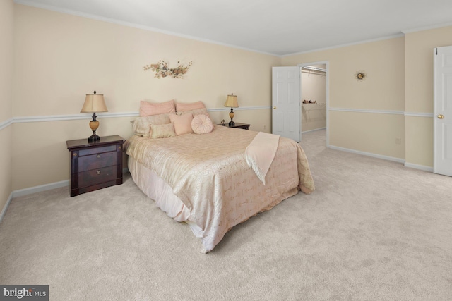 13423 Fairland Park Dr, Silver Spring, MD 20904 - bedroom featuring crown molding, carpet floors, baseboards, and a walk in closet