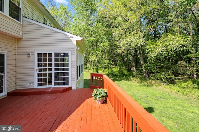 13423 Fairland Park Dr, Silver Spring, MD 20904 - wooden deck featuring a lawn
