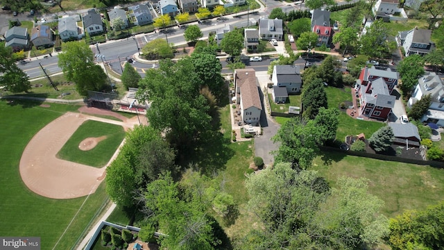 aerial view featuring a residential view