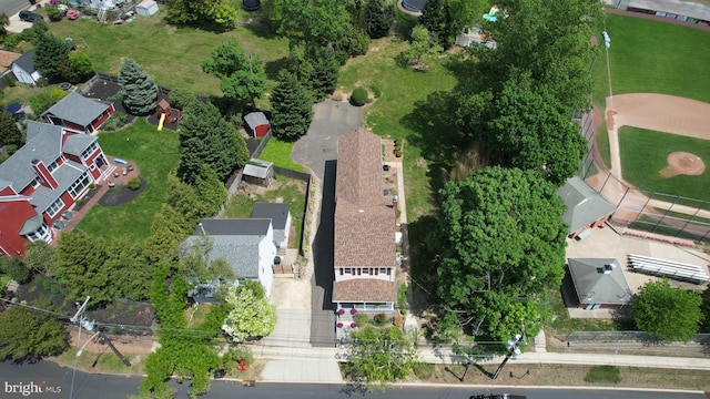 bird's eye view with a residential view