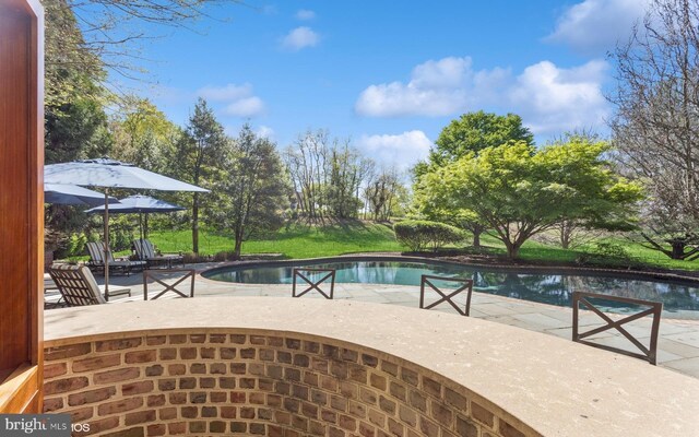 outdoor pool featuring a patio area