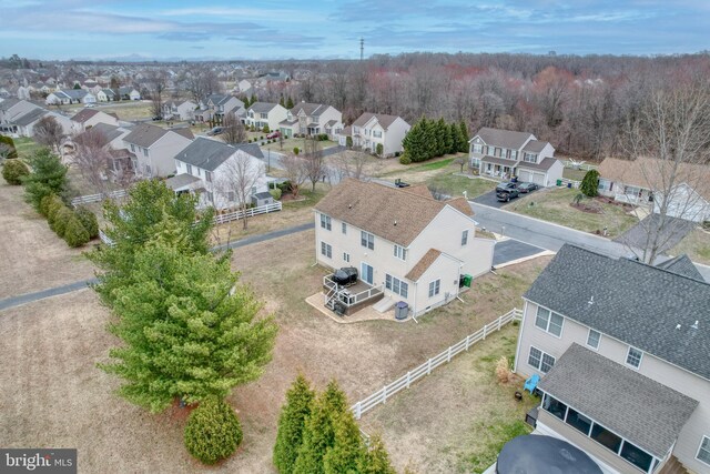 bird's eye view with a residential view