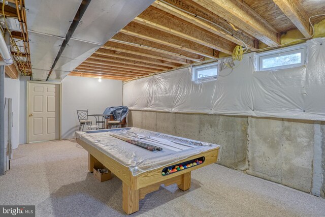 playroom with pool table