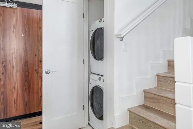 4328 Georgia Ave NW Unit 401, Washington, DC 20011 - laundry room with stacked washer and dryer and laundry area
