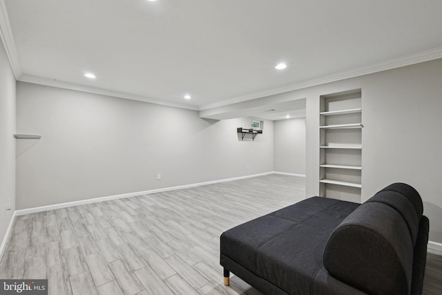 7112 Bonniemill Ln, Springfield, VA 22150 - bedroom with ornamental molding, wood finished floors, baseboards, and recessed lighting