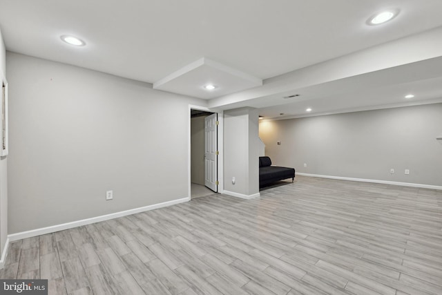 7112 Bonniemill Ln, Springfield, VA 22150 - finished below grade area featuring baseboards, light wood finished floors, and recessed lighting