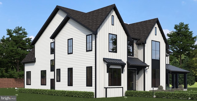 301 Reservoir Rd Lot A Front, Lot A Front, West Chester, PA 19380 - view of front of property featuring a standing seam roof, metal roof, a shingled roof, and board and batten siding