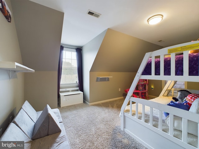 10037 Grapevine Rd, Mardela Springs, MD 21837 - bedroom featuring carpet, lofted ceiling, and baseboards