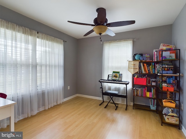 10037 Grapevine Rd, Mardela Springs, MD 21837 - misc room featuring healthy amount of natural light, wood finished floors, ceiling fan, and baseboards