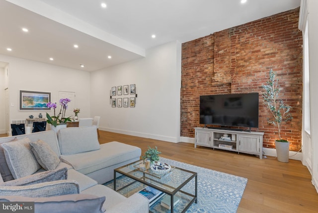 310 Catharine St Unit C, Philadelphia, PA 19147 - living area featuring baseboards, wood finished floors, and recessed lighting