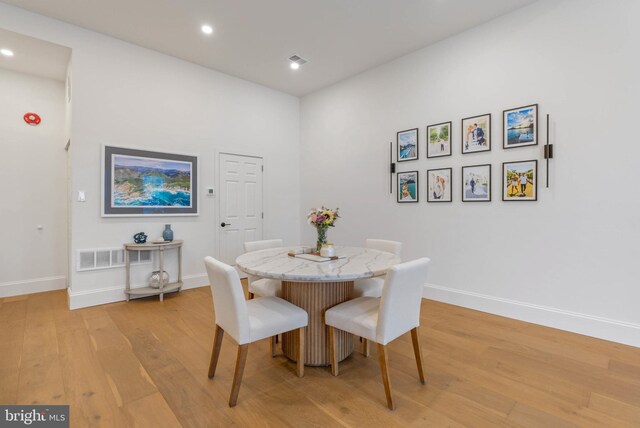 310 Catharine St Unit C, Philadelphia, PA 19147 - dining room with light wood finished floors, baseboards, recessed lighting, and visible vents