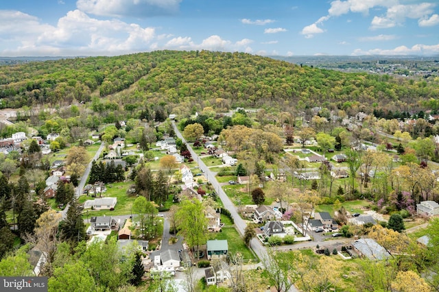 aerial view with a view of trees and a residential view