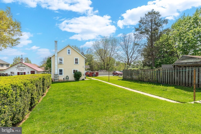 view of yard with fence