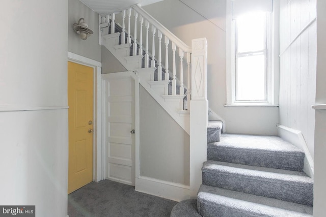 3547 N 21st St, Philadelphia, PA 19140 - stairway featuring carpet flooring
