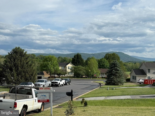 1175 Brook Ct, Front Royal, VA 22630 - view of asphalt street featuring a mountain view, curbs, and sidewalks