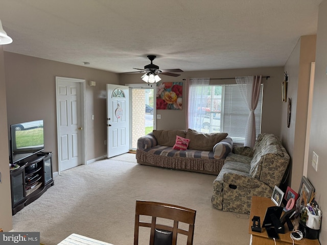 1175 Brook Ct, Front Royal, VA 22630 - living area featuring carpet flooring, a ceiling fan, and baseboards