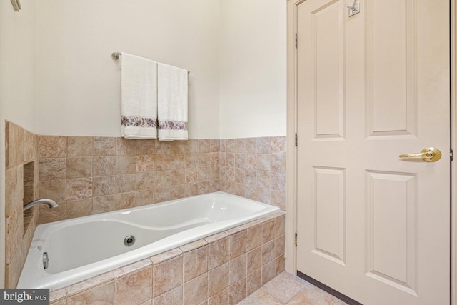 18291 Calumet Ln, Bluemont, VA 20135 - bathroom featuring a garden tub and tile patterned floors