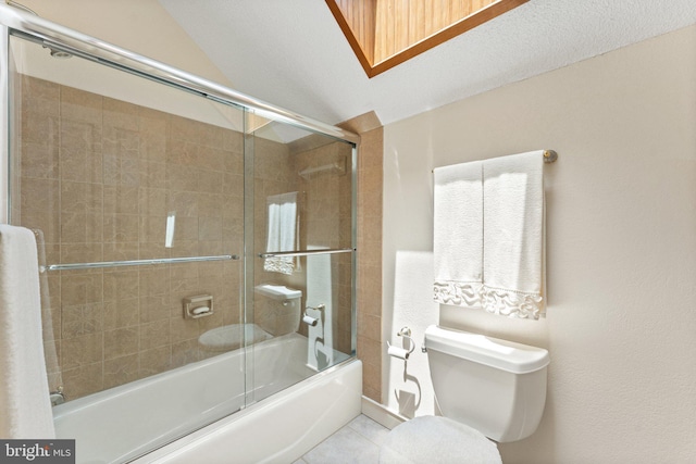 18291 Calumet Ln, Bluemont, VA 20135 - bathroom featuring shower / bath combination with glass door, toilet, and tile patterned floors
