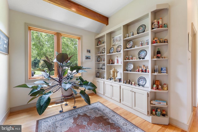 18291 Calumet Ln, Bluemont, VA 20135 - interior space with beam ceiling, baseboards, and light wood-style floors