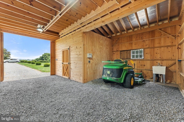 18291 Calumet Ln, Bluemont, VA 20135 - garage featuring wood walls