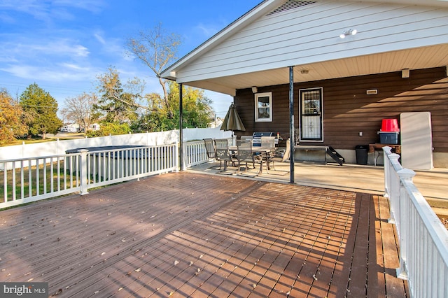 2 Runway Ct, Middle River, MD 21220 - deck featuring outdoor dining area and fence