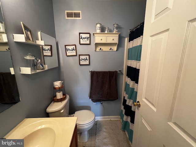 209 Preston Ln, Clayton, DE 19938 - bathroom with tile patterned floors, toilet, vanity, baseboards, and visible vents