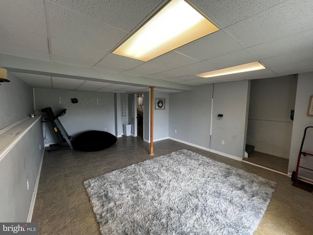 209 Preston Ln, Clayton, DE 19938 - finished basement with baseboards and a drop ceiling