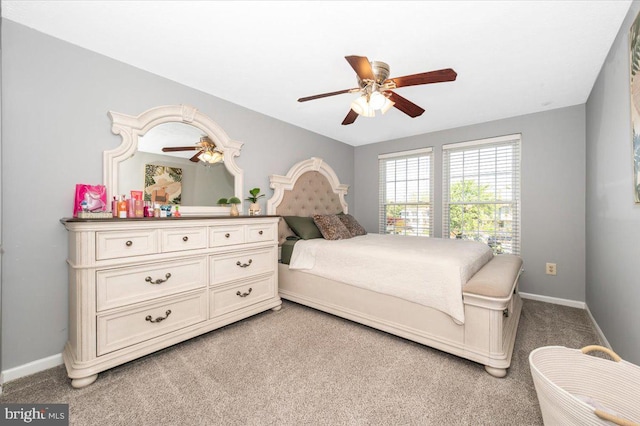 558 Hollyberry Way, Frederick, MD 21703 - bedroom with baseboards, light carpet, and a ceiling fan
