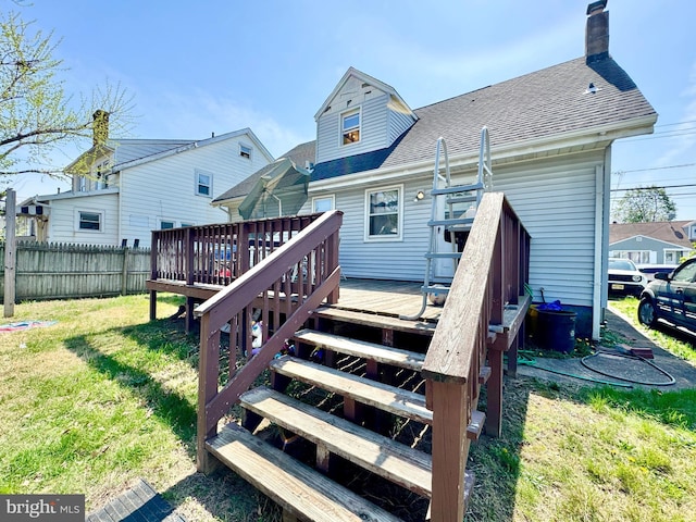 436 Norway Ave, Hamilton, NJ 08629 - wooden deck featuring fence and a lawn