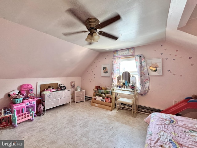 436 Norway Ave, Hamilton, NJ 08629 - bedroom featuring ceiling fan and vaulted ceiling
