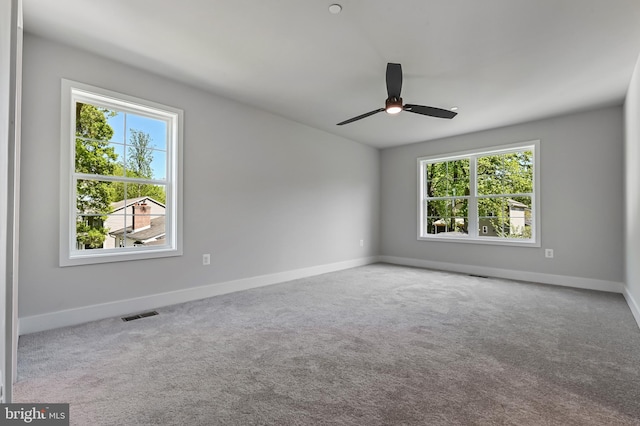 3519 Cedar Dr, Edgewater, MD 21037 - carpeted spare room featuring a ceiling fan, baseboards, and visible vents