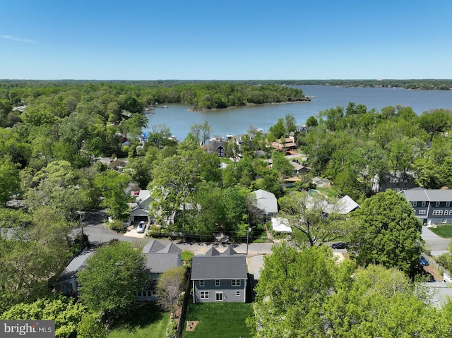 3519 Cedar Dr, Edgewater, MD 21037 - aerial view featuring a residential view, a view of trees, and a water view