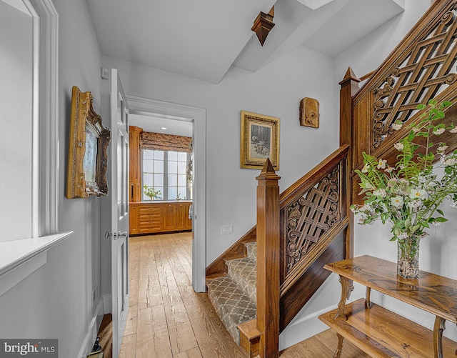 227 Jackson Rd, Cochranville, PA 19330 - stairway with wood-type flooring