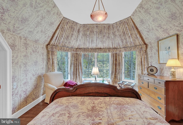 227 Jackson Rd, Cochranville, PA 19330 - bedroom featuring wallpapered walls, wood finished floors, and baseboards