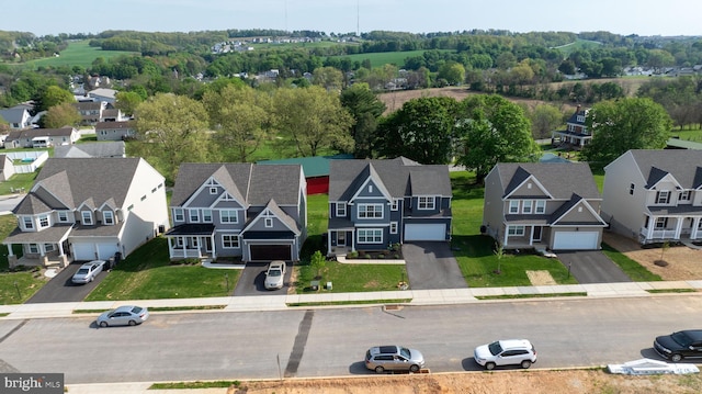 aerial view featuring a residential view
