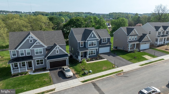 bird's eye view with a residential view